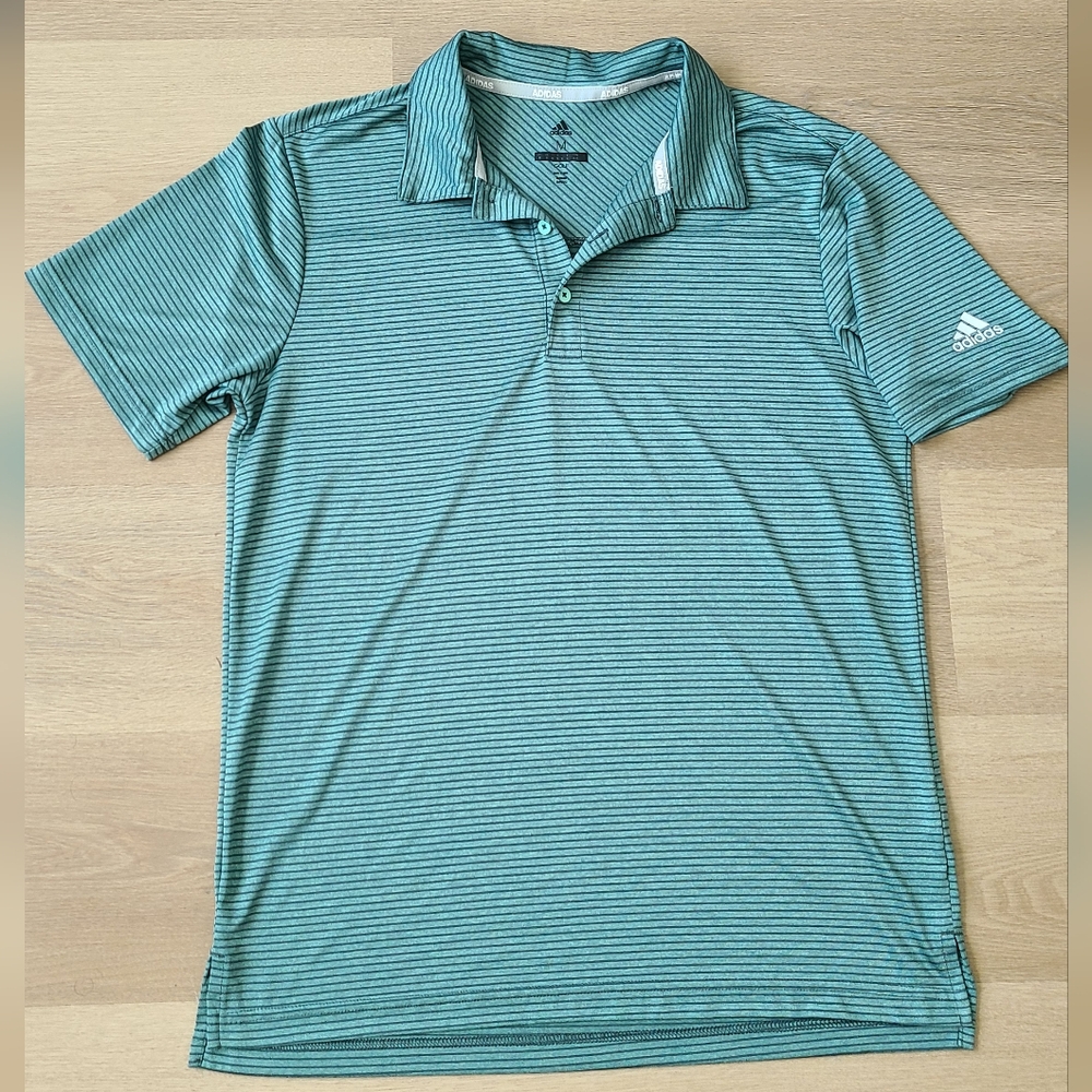 Green striped Adidas Golf Polo